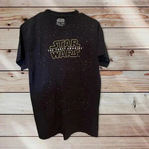 STAR WARS SIZE MEDIUM BLACK TEE WITH SAYINGS STAR WARS THE FORCE AWAKENS